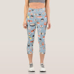 Leggings Capri Azul sushi<br><div class="desc">Patrón de sushi dulce para los amantes de Japón y de la buena comida. Arte original de Nic Squirrell.</div>