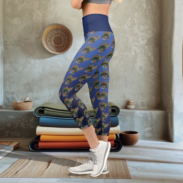 Leggings Capri Azul verde de tortuga marina (Subido por el creador)