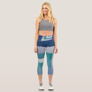 Leggings Capri azul verde grisáceo ex pastel