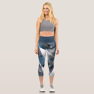 Leggings Capri Azul y gris. Abstracción.