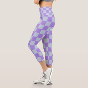 Leggings Capri Azul y lavanda suaves y bajo control