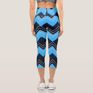 Leggings Capri Azul Y Negro Clásicos Modernos