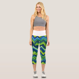 Leggings Capri Azul y verde