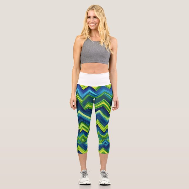 Leggings Capri Azul y verde (Anverso)