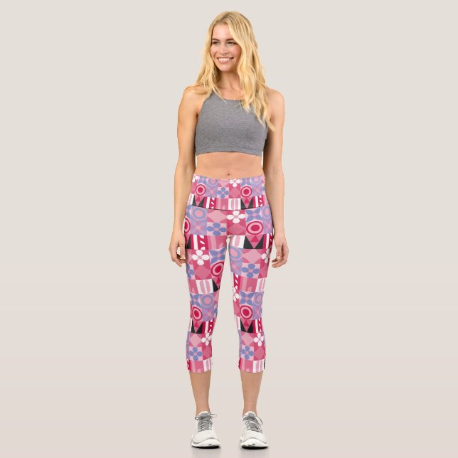 Leggings Capri azulejos geométricos (Anverso)