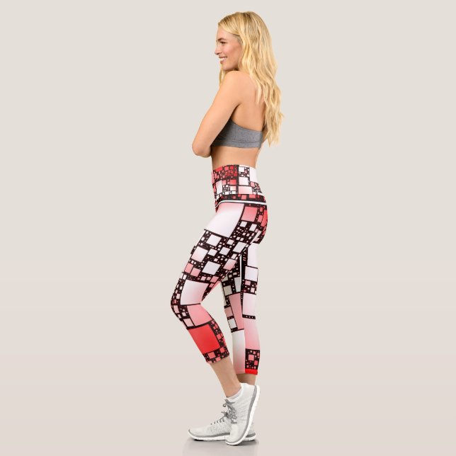 Leggings Capri Baile en la Plaza Roja y Blanca (Izquierda)