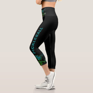 Leggings Capri Baloncesto azul verde blanda