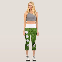 Leggings Capri Baloncesto de golf con mantequilla sobre hierba ve