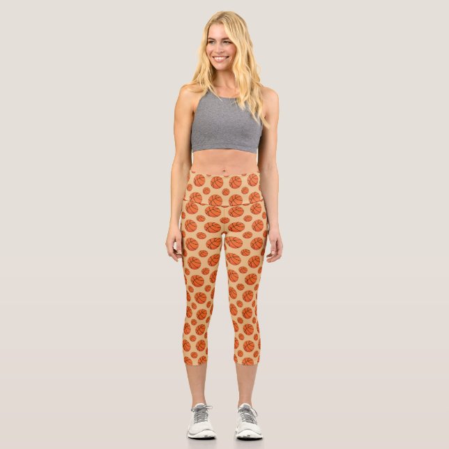 Leggings Capri Baloncesto personalizado (Anverso)