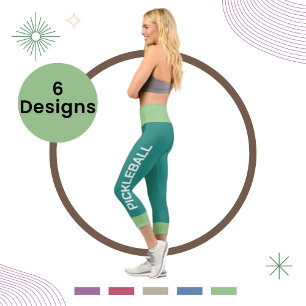 Leggings Capri Baloncesto Personalizado Mar Verde Alto Deseado