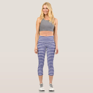 Leggings Capri Banda azul de marinero
