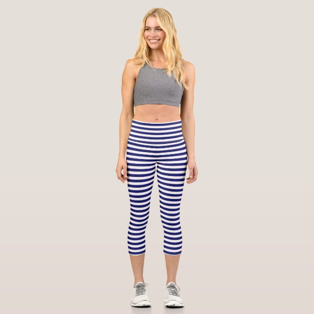 Leggings Capri Banda azul de marinero (Anverso)