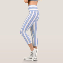 Leggings Capri Banda azul y blanca