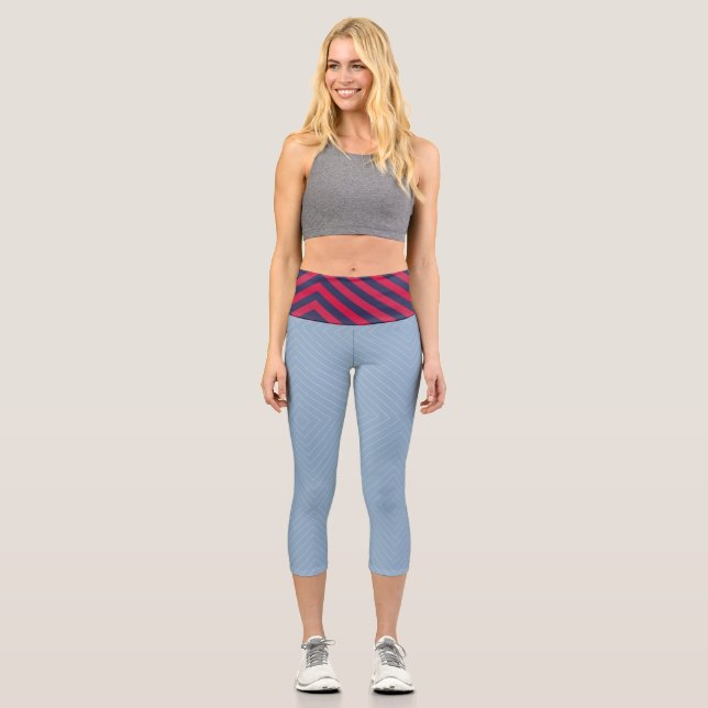 Leggings Capri Banda de cuatro colores (Anverso)