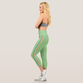 Leggings Capri Banda lateral multicolor de las mujeres de color