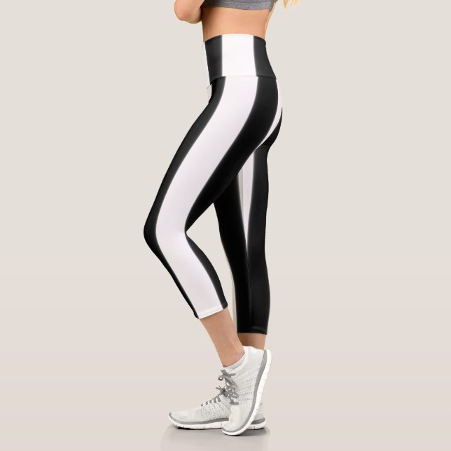 Leggings Capri Banda negra + blanca (Izquierda)