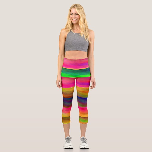 Leggings Capri bandas coloridas (Anverso)