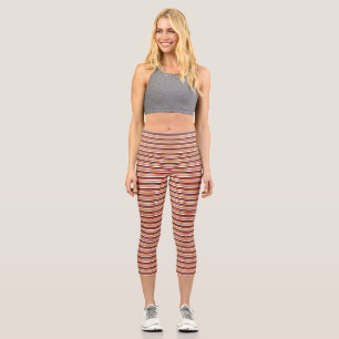 Leggings Capri Bandas de canto horizontales (pequeña escala)
