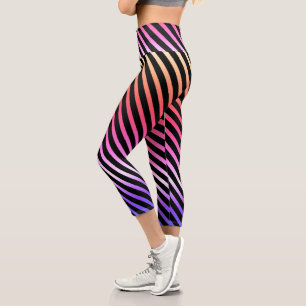 Leggings Capri Bandas geométricas luminosas de Ombre