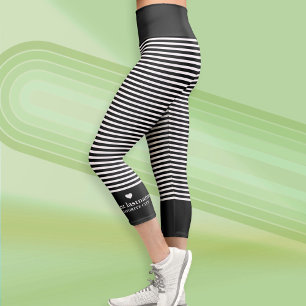 Leggings Capri Bandas modernas con monograma de alta escala en el