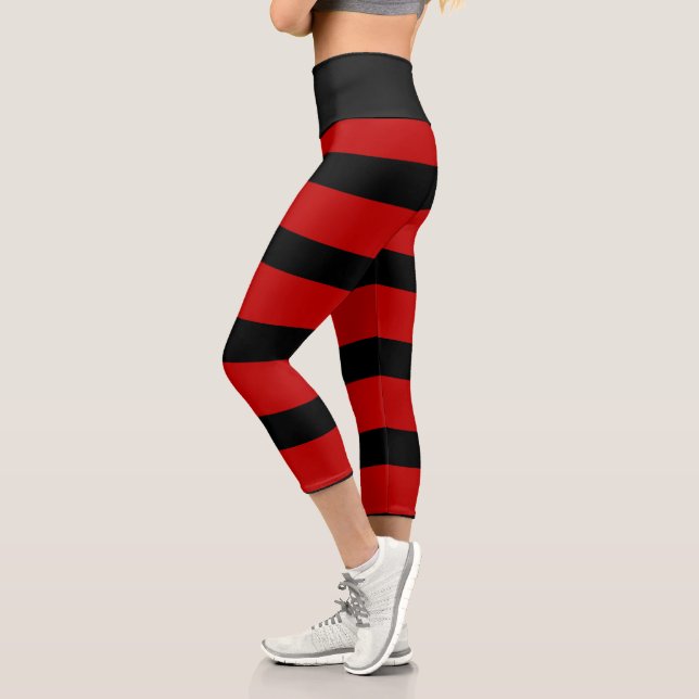 Leggings Capri Bandas negras y rojas (Izquierda)