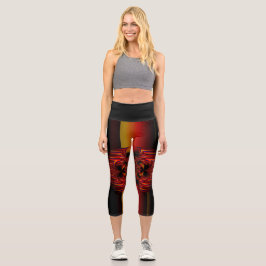 Leggings Capri Bandas Pequeñas Grandes Con Bow
