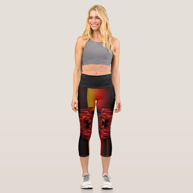 Leggings Capri Bandas Pequeñas Grandes Con Bow (Anverso)