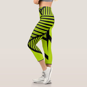 Leggings Capri Bandas triangulares - Verde animado