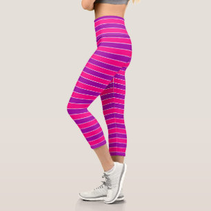 Leggings Capri Bandejas rosa Púrpura Color Luminoso Clásico A Tin