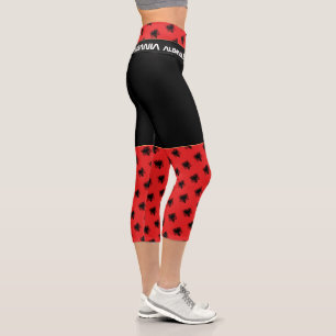 Leggings Capri Bandera albanesa, moda, fitness, deportes