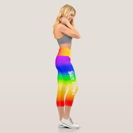 Leggings Capri Bandera arcoiris del Orgullo de San Diego