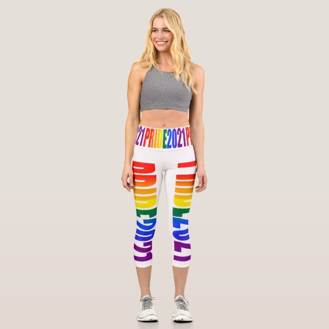 Leggings Capri Bandera arcoiris LGBT Mensajes de texto Orgullo ga (Anverso)