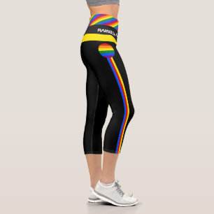 Leggings Capri Bandera arcoiris y orgullo, comunidad LGBT/ropa de