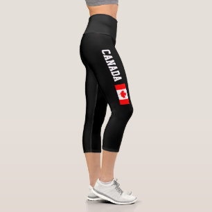 Leggings Capri Bandera canadiense de alta cintura Letradas Capri