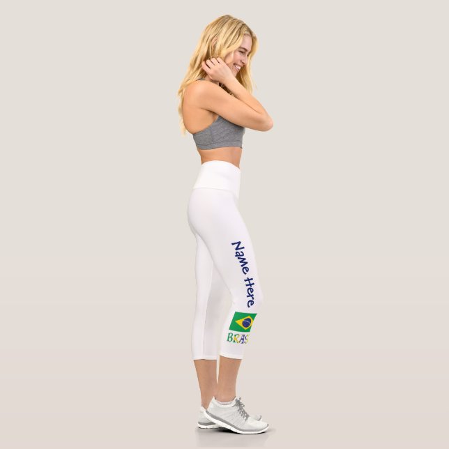 Leggings Capri Bandera de Brasil Personalizada  (Derecha)