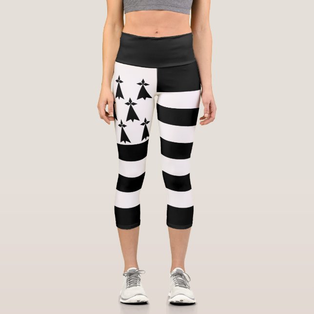 Leggings Capri Bandera de Bretaña Patriótica (Anverso)