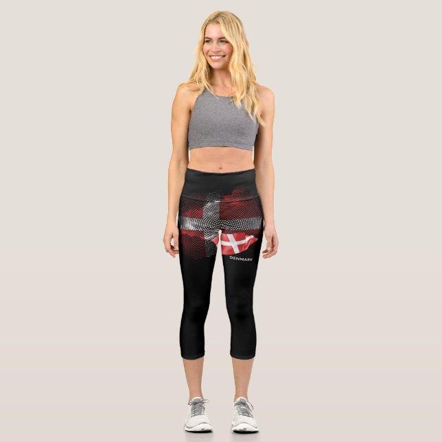 Leggings Capri bandera de Dinamarca (Anverso)