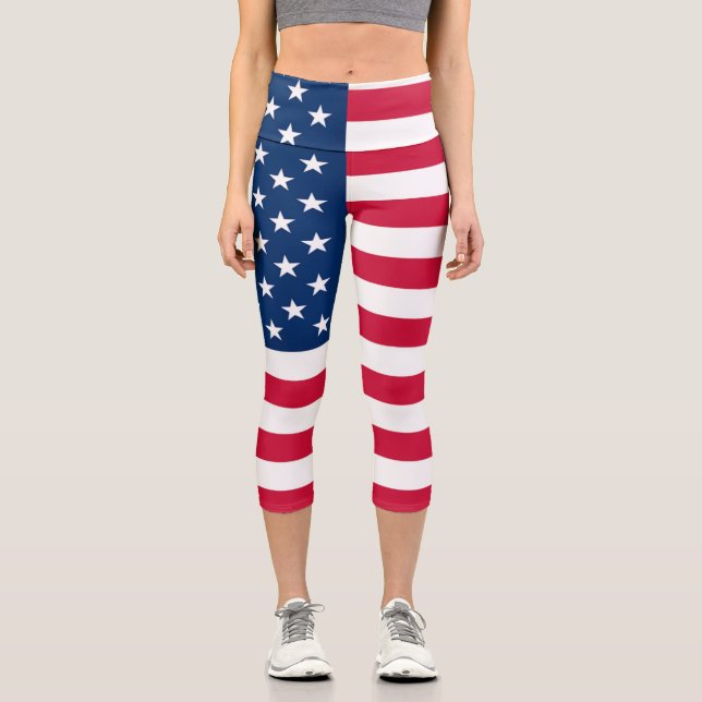 Leggings Capri Bandera de Estados Unidos - Estados Unidos de Amér (Anverso)