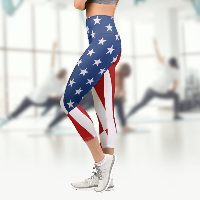 Leggings Capri Bandera de Estados Unidos | Insignia | Pop Art (Subido por el creador)