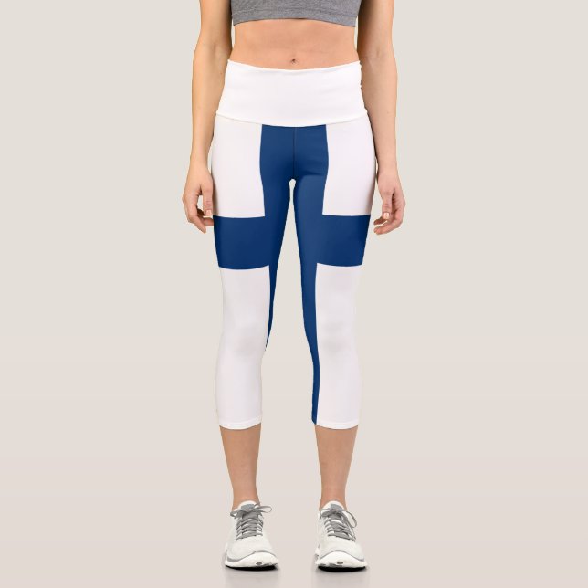 Leggings Capri Bandera de Finlandia (Anverso)