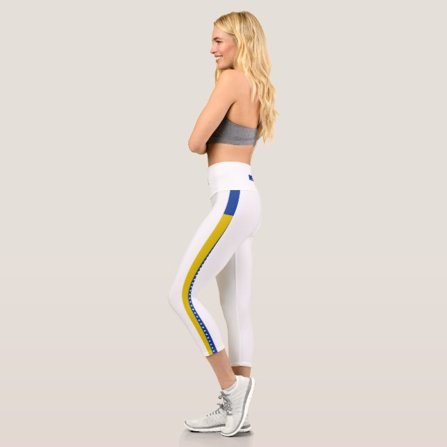 Leggings Capri Bandera de franjas bosnias (Izquierda)