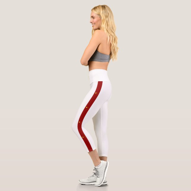 Leggings Capri Bandera de franjas chinas (Izquierda)