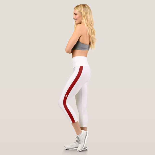 Leggings Capri Bandera de franjas suizas (Izquierda)