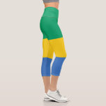 Leggings Capri Bandera de Gabón<br><div class="desc">Bandera patriótica de Gabón</div>