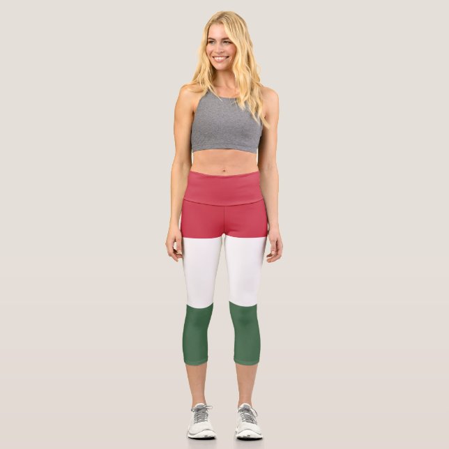 Leggings Capri Bandera de Hungría (Anverso)