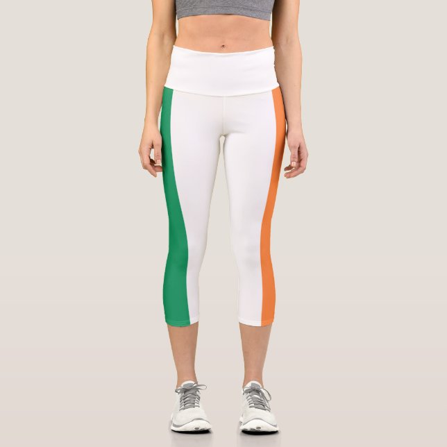 Leggings Capri Bandera de Irlanda (Anverso)