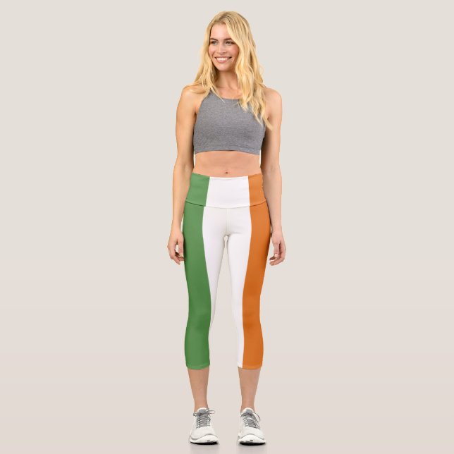 Leggings Capri Bandera de Irlanda (Anverso)
