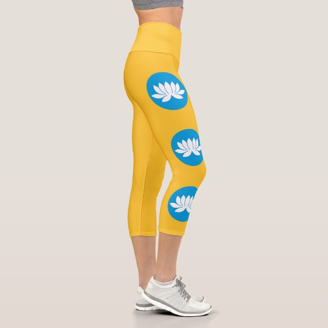 Leggings Capri Bandera de Kalmykia (Derecha)
