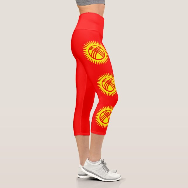 Leggings Capri Bandera de Kirguistán (Derecha)