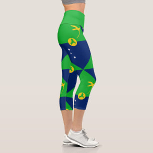 Leggings Capri Bandera de la isla de los navidades